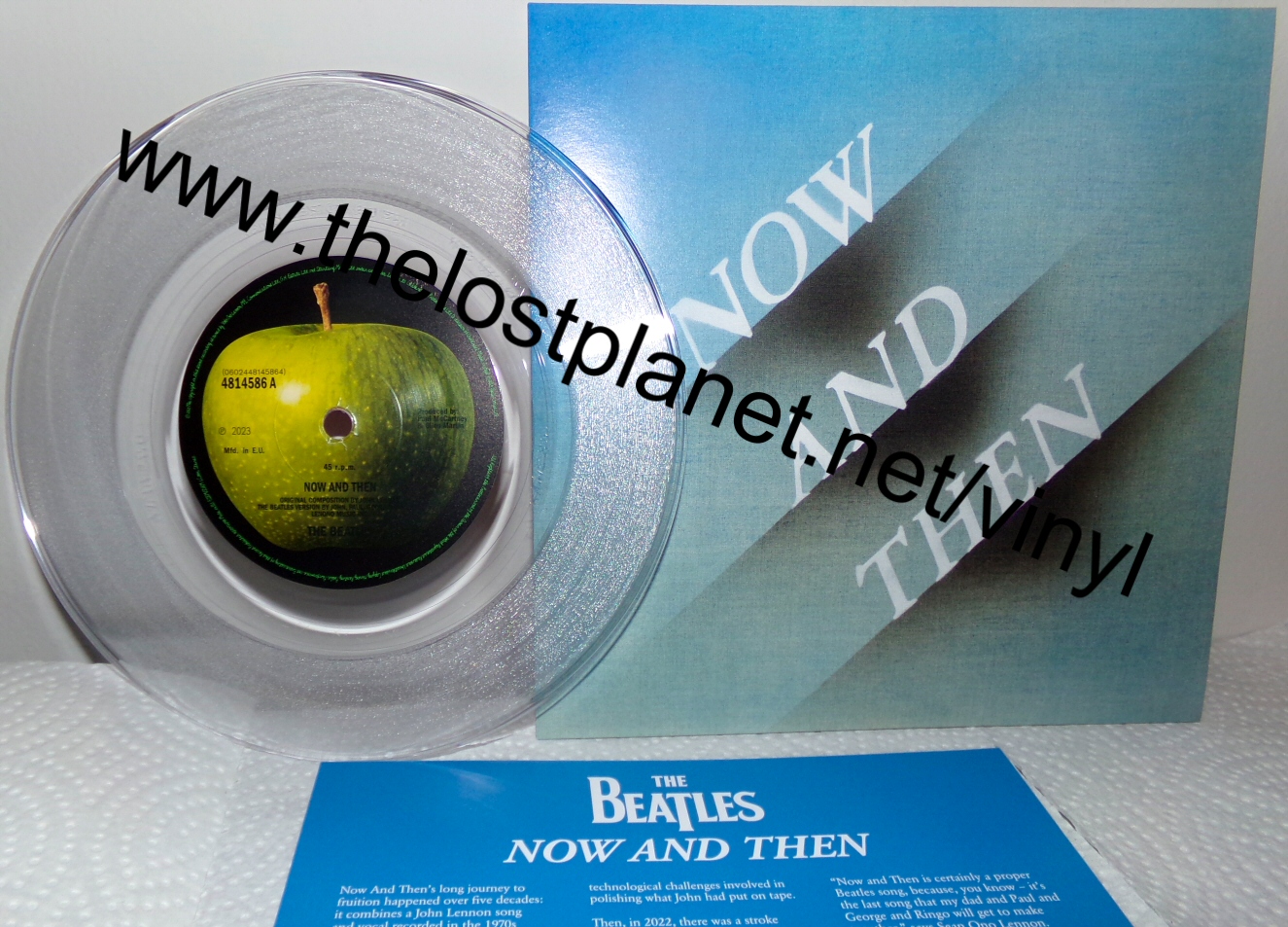 Beatles Now and Then 7" clear vinyl