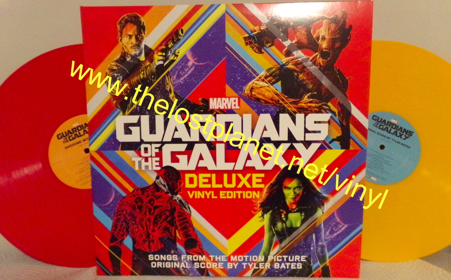 Guardians of the Galaxy OST on red and yellow vinyl